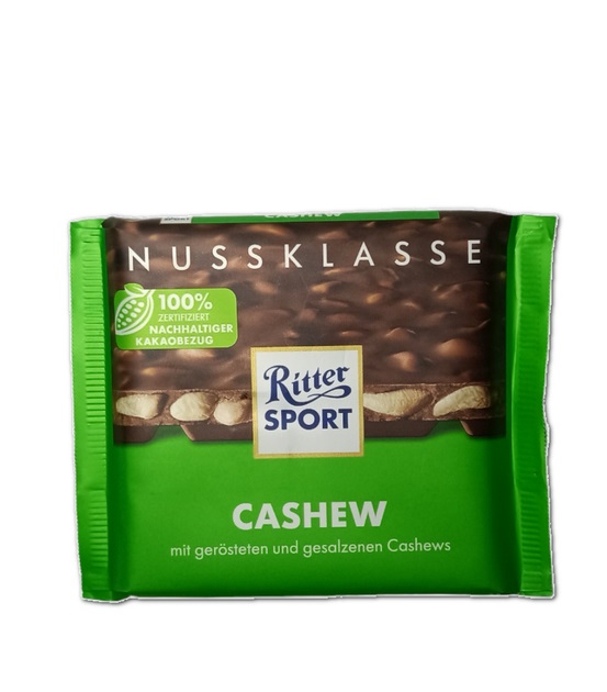 1jg741yiab.jpg Шоколад Ritter Sport Cashew молочний з кешю 100 г - Зображення 1
