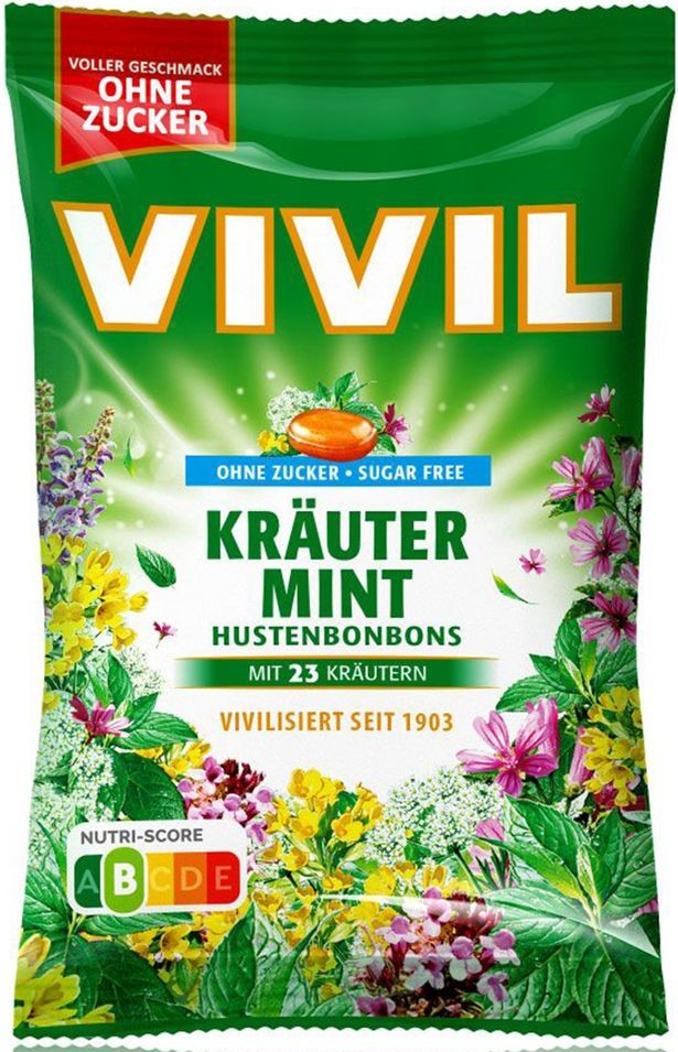 5i0qpx5fmd.jpg Льодяники Vivil Krauter Mint з 23 травами без цукру 120 г — изображение 1