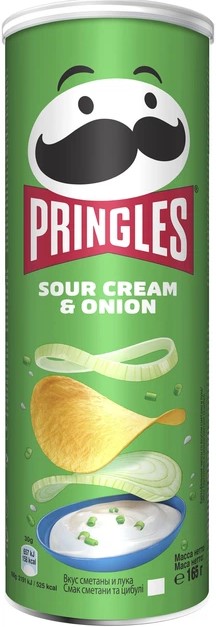ax0jh0s0pl.jpg Чіпси Pringles Sour Сream Onion сметана та цибуля 165 г - Зображення 1
