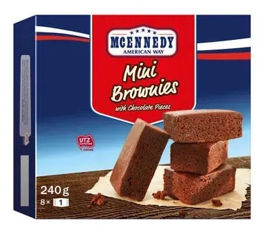 cq1afeh0ab.jpg Шоколадний бісквіт Mcennedy Mini Brownies брауні з шоколадом 240 г - Зображення 1