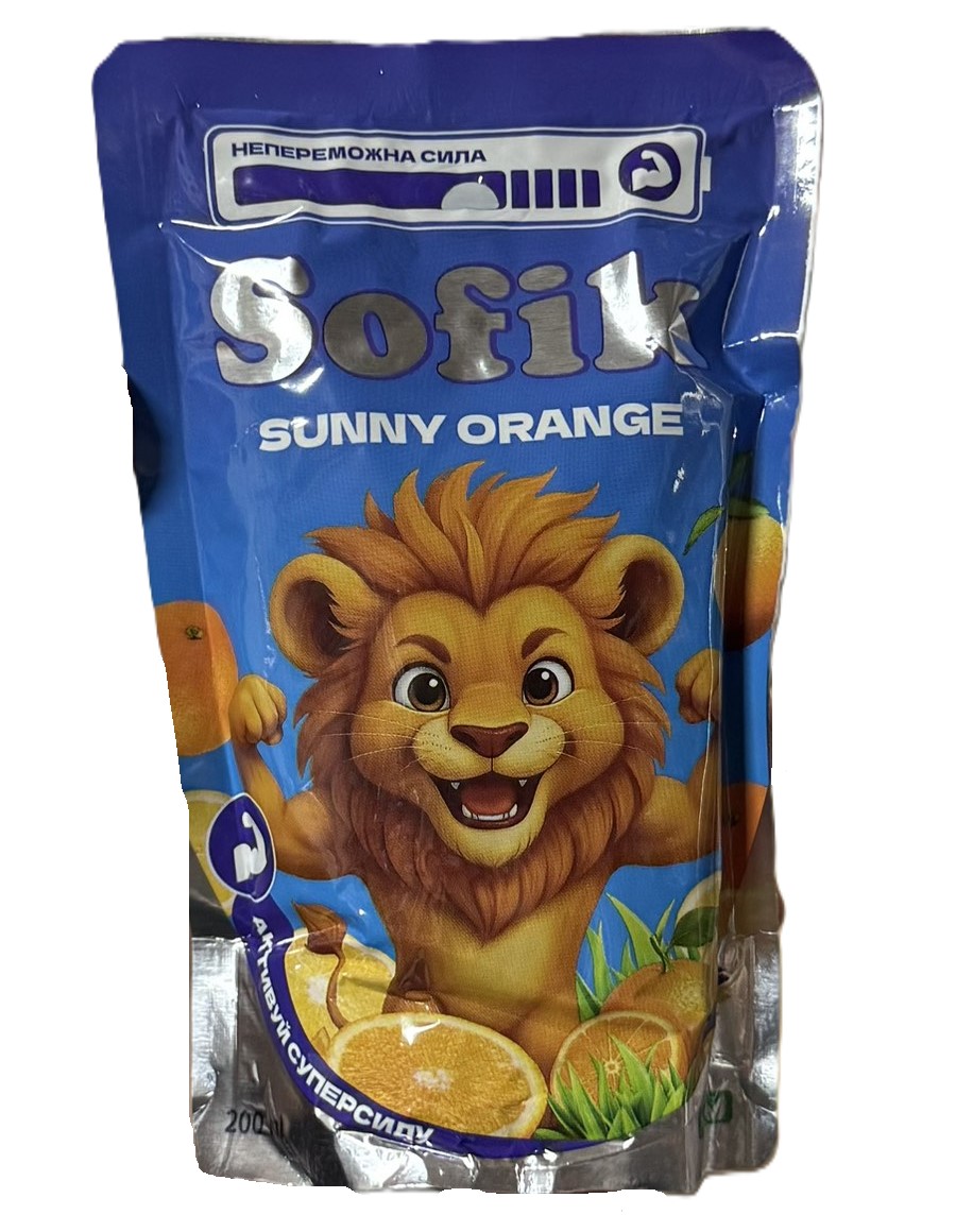 dub68qutf7.jpg Сік Sofik Sunny Orange зі смаком апельсину 200 мл - Зображення 1
