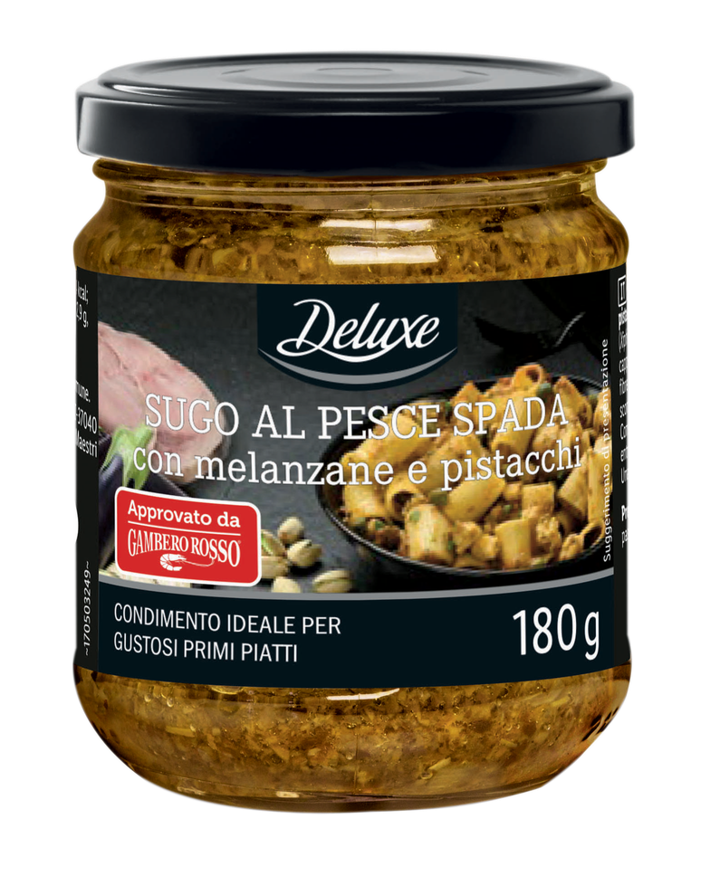 f9cwmuvvlo.png Соус Deluxe Sugo al Pesce Spada Суго томатний соус з рибою меч 180 г - Зображення 1