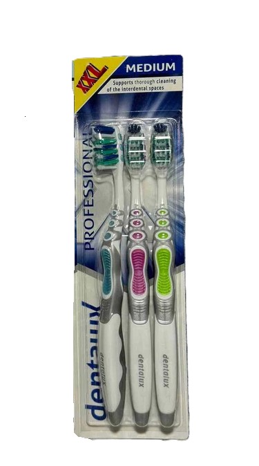 g9cxx3u96k.jpg Набір зубних щіток Dentalux XXl medium 3 шт. - Зображення 1