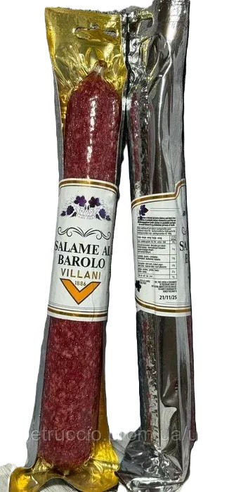 itni957yyr.jpg Салямі Salame al Barolo Villani свинина з вином вагова +- 280 г — изображение 1