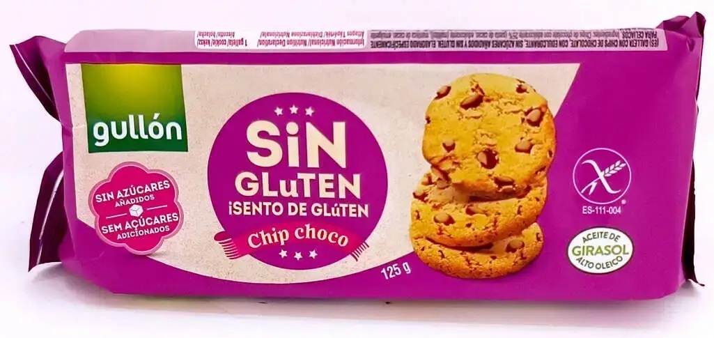 jegkugbvvf.jpg Печиво Gullon Chip Choco Senza Gluten з шоколадом без глютену 125 г - Зображення 1