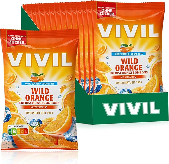pgwxom68f2.jpg Льодяники Vivil Wild Orange з апельсином без цукру 120 г - Зображення 1