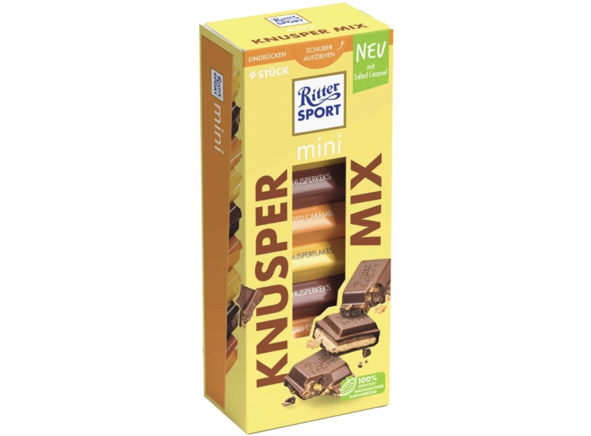 0smpw1yzzu.jpeg Мікс шоколадок Ritter Sport Knusper Mix 150 г 9 шт - Зображення 1