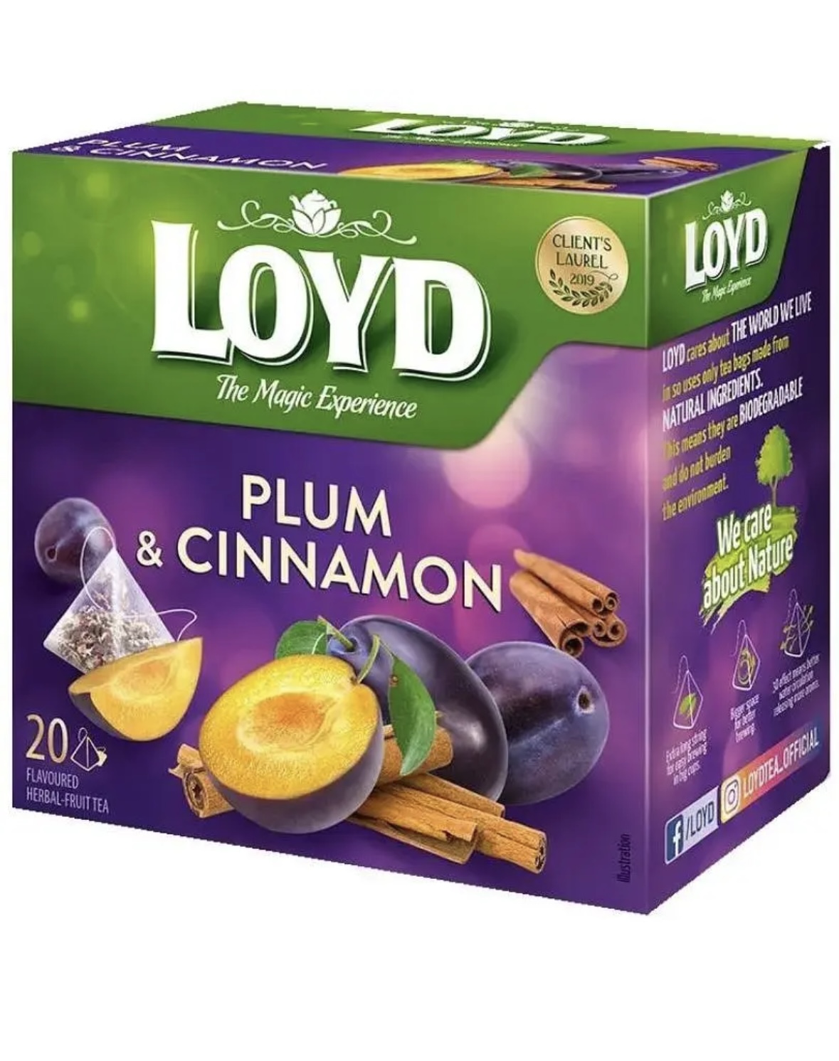 15o12d5hsl.jpeg Чай в пакетиках Loyd слива і кориця 40 г - Зображення 1