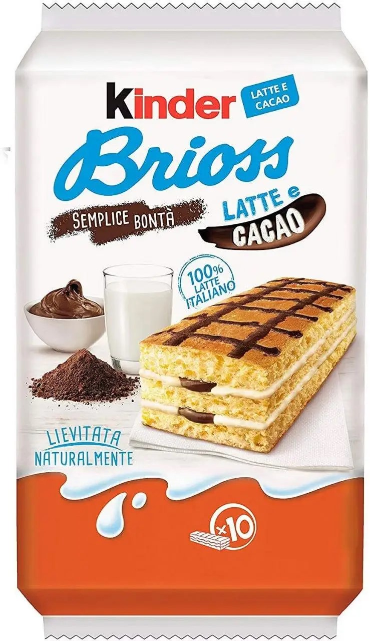 1g31m2rca7.jpg Бісквіт Kinder Brioss Latte e cacao з какао 10х28 г 280 г - Зображення 1