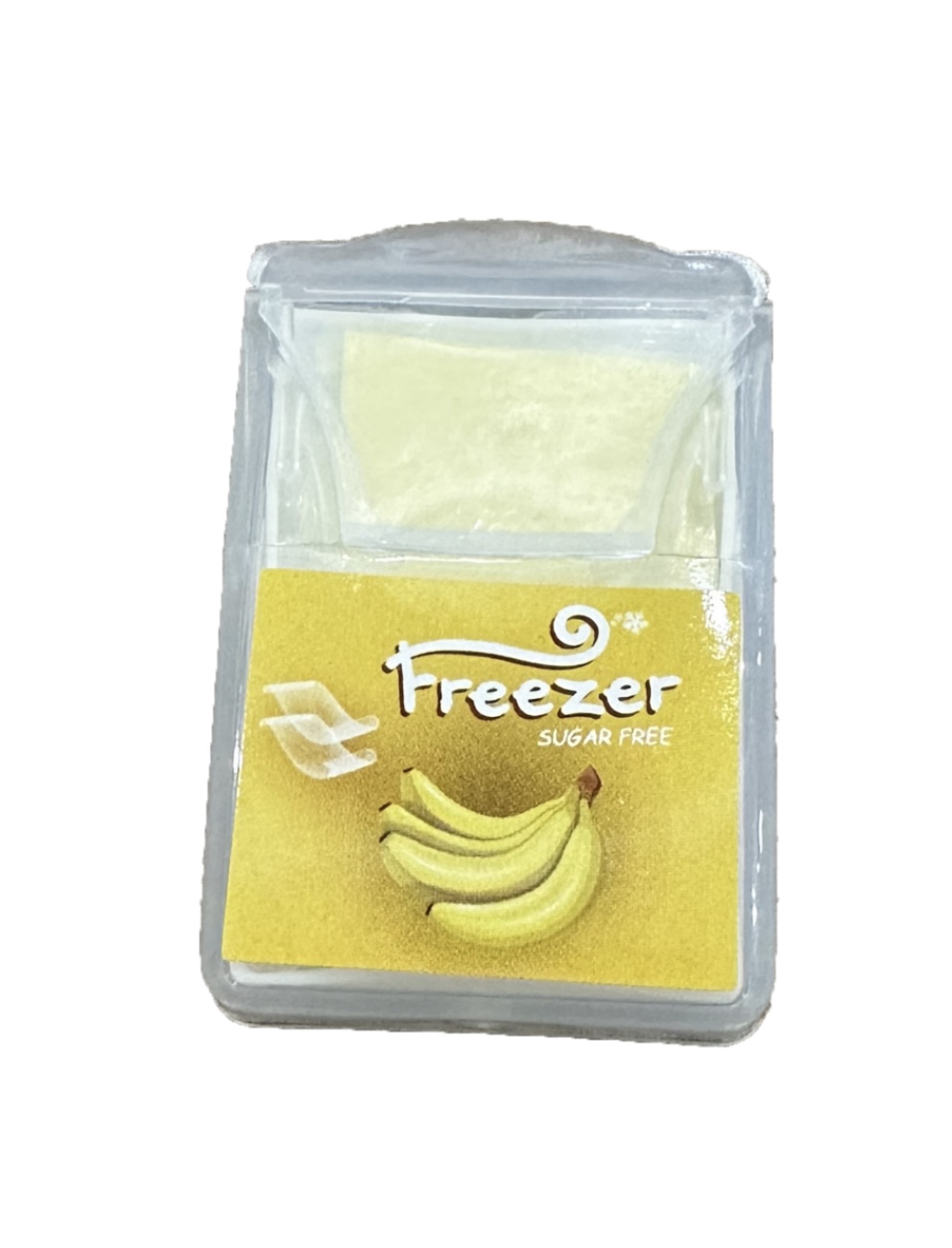 236dlxz5dq.jpeg Освіжаючі пластинки Freezer смак банан 20 смужок 19,2 г без цукру - Зображення 1