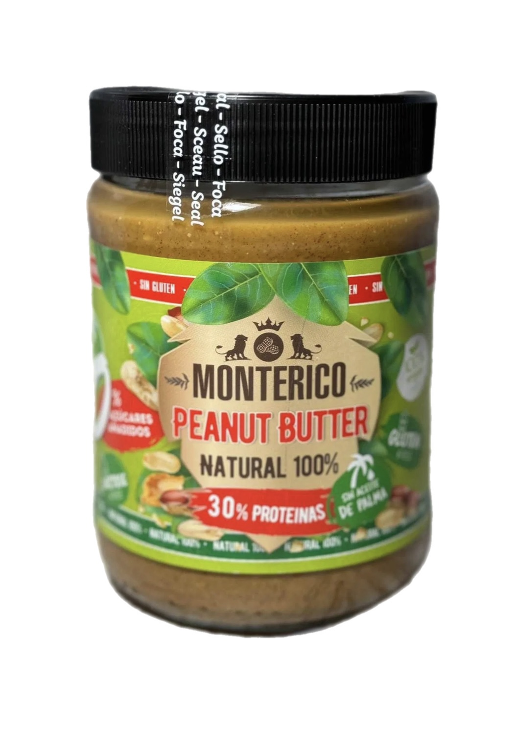 2ht0zhz3ep.jpeg Арахісова Паста Monterico Natural 100% без цукру, без лактози, без глютену 500 г - Зображення 1