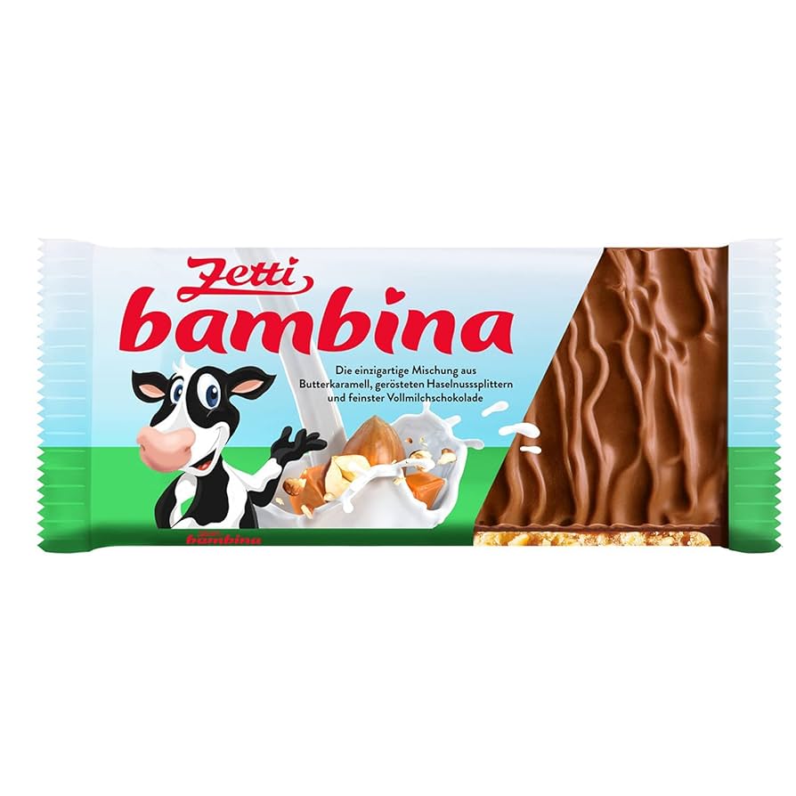 3fwn0mvgis.jpg Батончик Zetti Bambina подріблений фундук 67% в молочному шоколаді 180г - Зображення 1