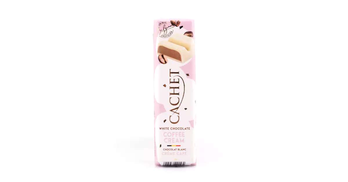 45nv69gtqw.jpeg Батончик Cachet White Choclate Coffee Cream білий шоколад кавовим кремом 45 г - Зображення 1