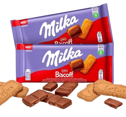 5dwwyqugvk.jpg Шоколад Milka Biscoff з печивом 90 г - Зображення 1