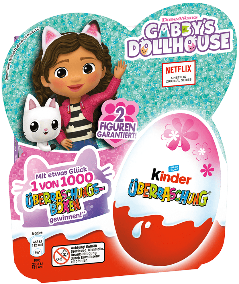 6m2emszew2.png Набір яєць Kinder Gabbys Dollhouse Ляльковий будинок Габбі 4*20 г - Зображення 1