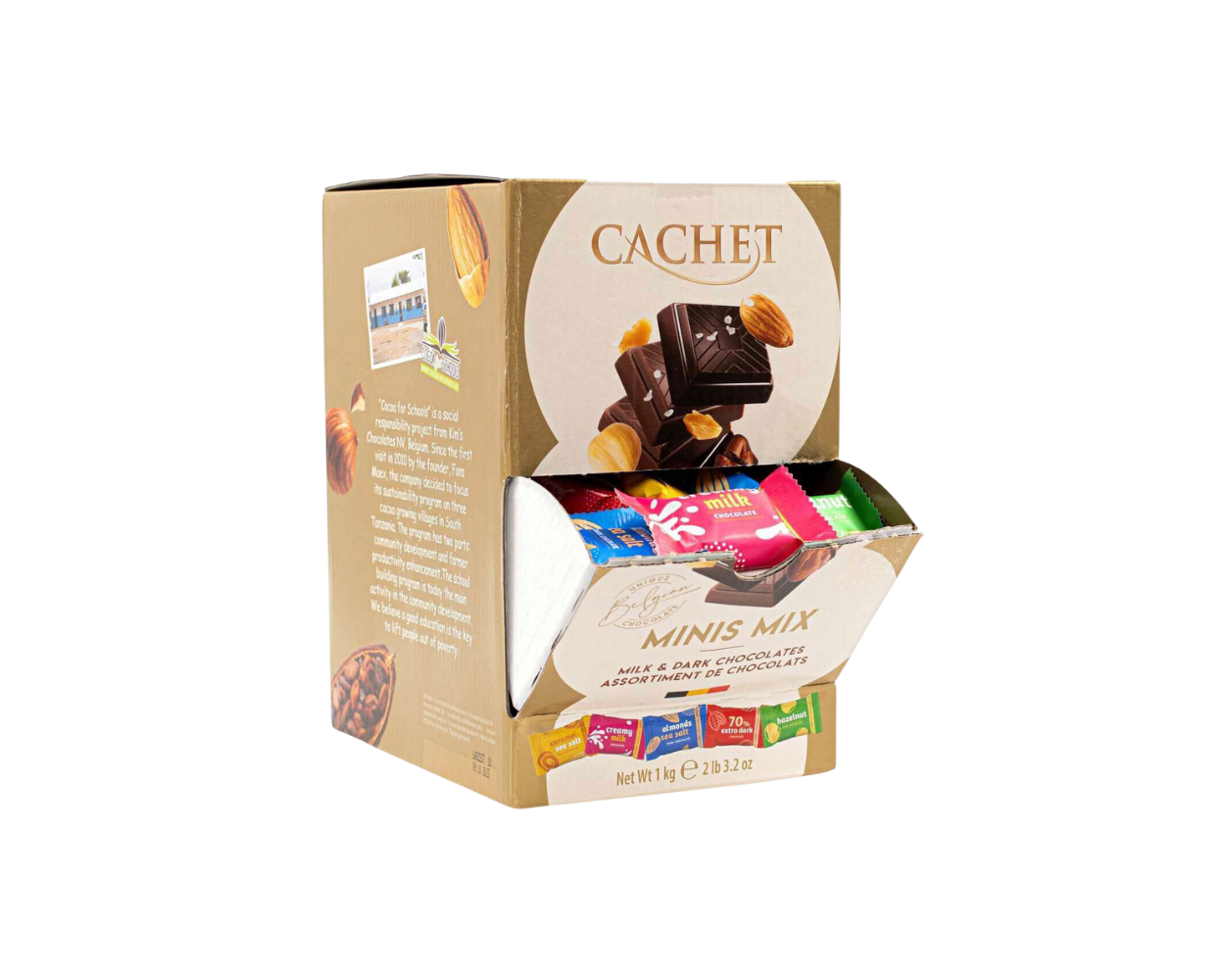 73hlcg6k7d.png Шоколадні цукерки Cachet Minis Mix Gold молочний і чорний шоколад 1 кг — изображение 1