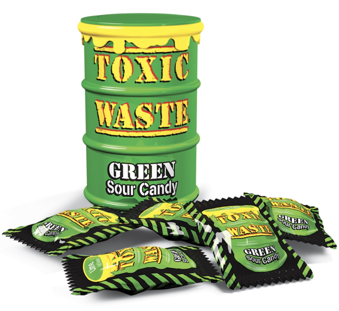 7b1dcnhuxj.jpeg Льодяники Toxic Waste Green кислі зелені фрукти 42 г - Зображення 1