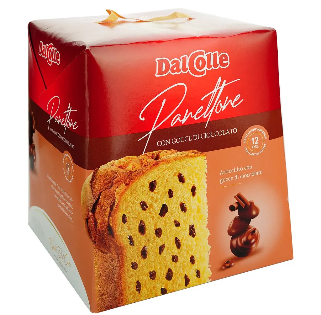 7dooxp62eb.jpg Панетон DalColle Cocce Panettone з шоколадними крихтами 750 г - Зображення 1