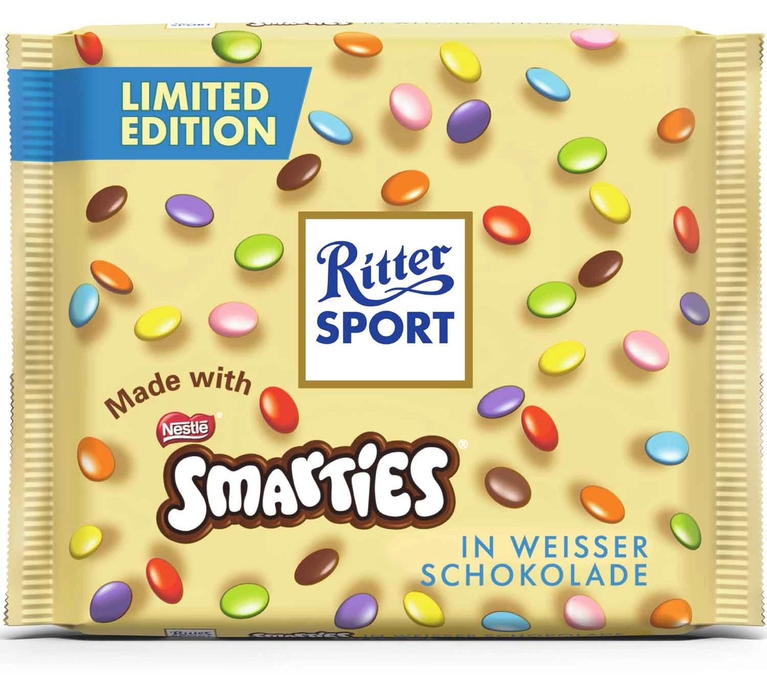 7t2wgn2rm8.jpg Шоколад Ritter Sport Smarties білий шоколад з драже 100 г — изображение 1