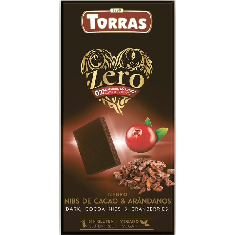 8fd0cqcw3f.png Шоколад Torras Zero какао і журавлина 125 г без глютену — изображение 1
