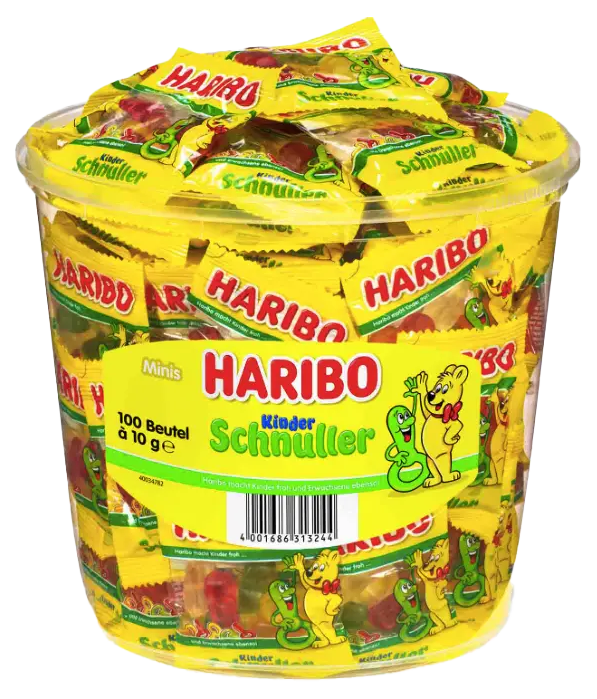 8pqgw6y48c.png Желейки Haribo kinder Schnuller 1 кг жовті - Зображення 1