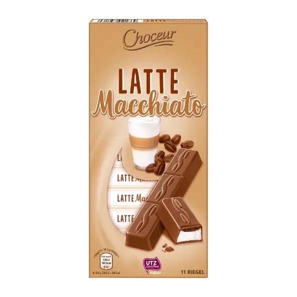 91rq873lx2.jpg Шоколад в стіках Choceur Latte Macchiato молочний з кавовою начинкою 200 г 11 шт - Зображення 1