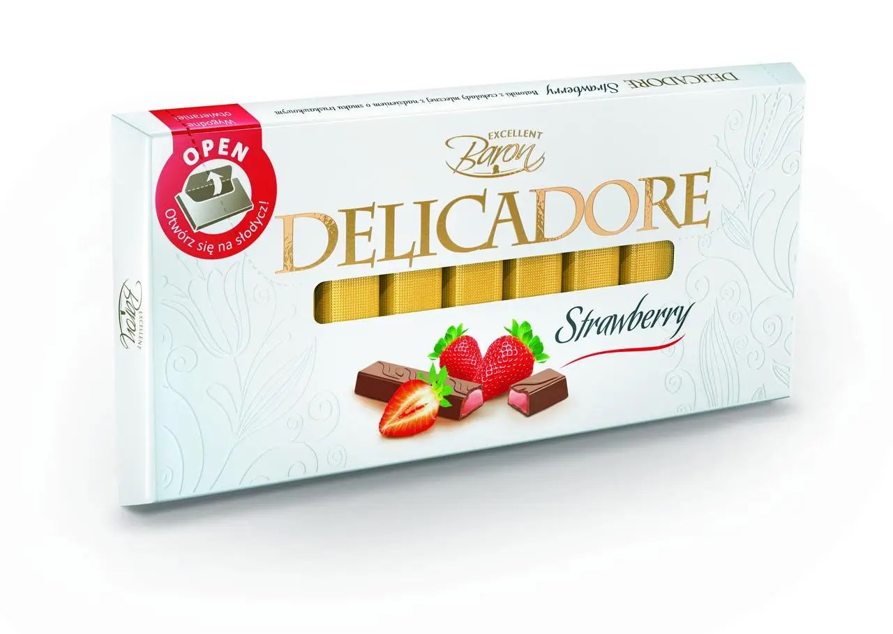 blyyoz000v.jpg Шоколадні стіки Delicadore Strawberry з полуницею 200 г - Зображення 1
