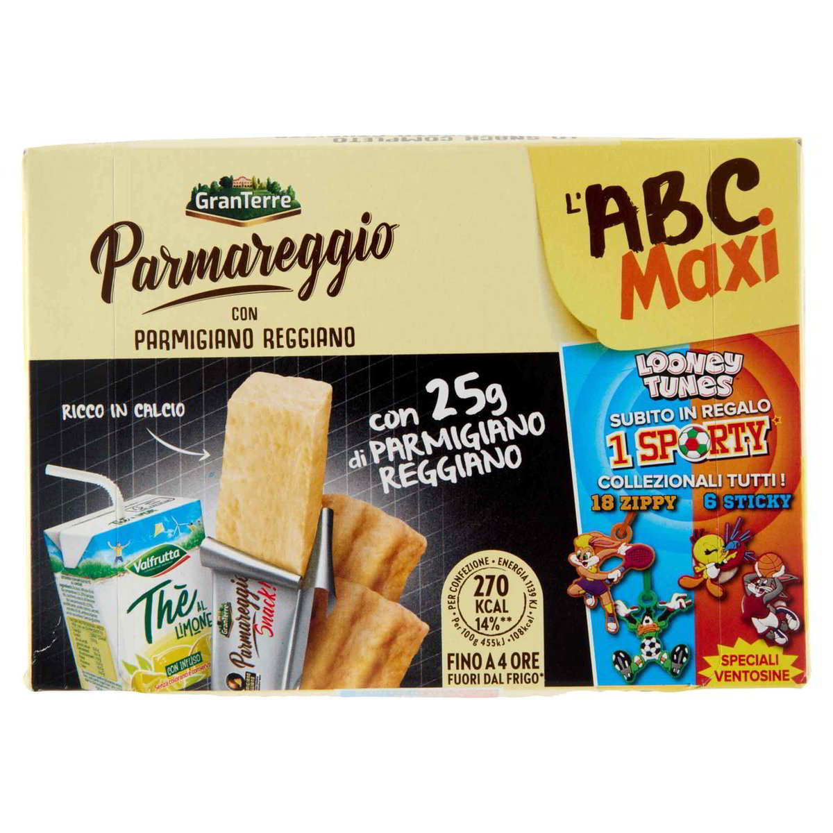 catj3evwmv.jpg Набір ABC Maxi Gran Terre Parmareggio сир 12 міс. 25 г, чай з лимоном 200 мл, крекери 25 г — изображение 1