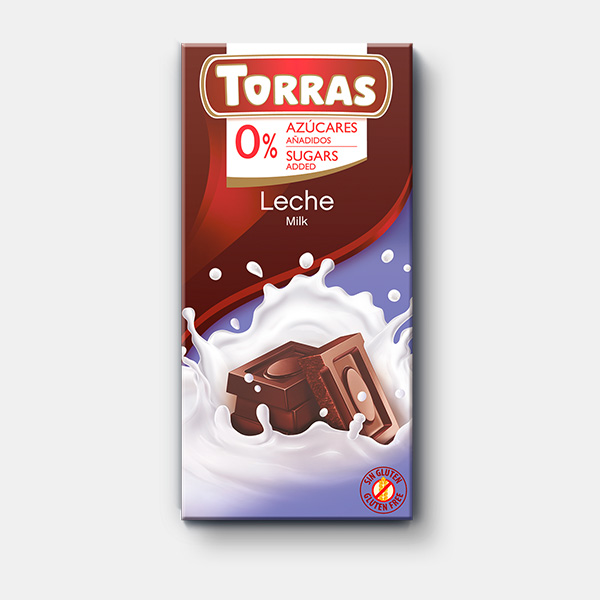 crzj6yjpec.jpeg Шоколад Torras молочний 75 г без цукру без глютену - Зображення 1