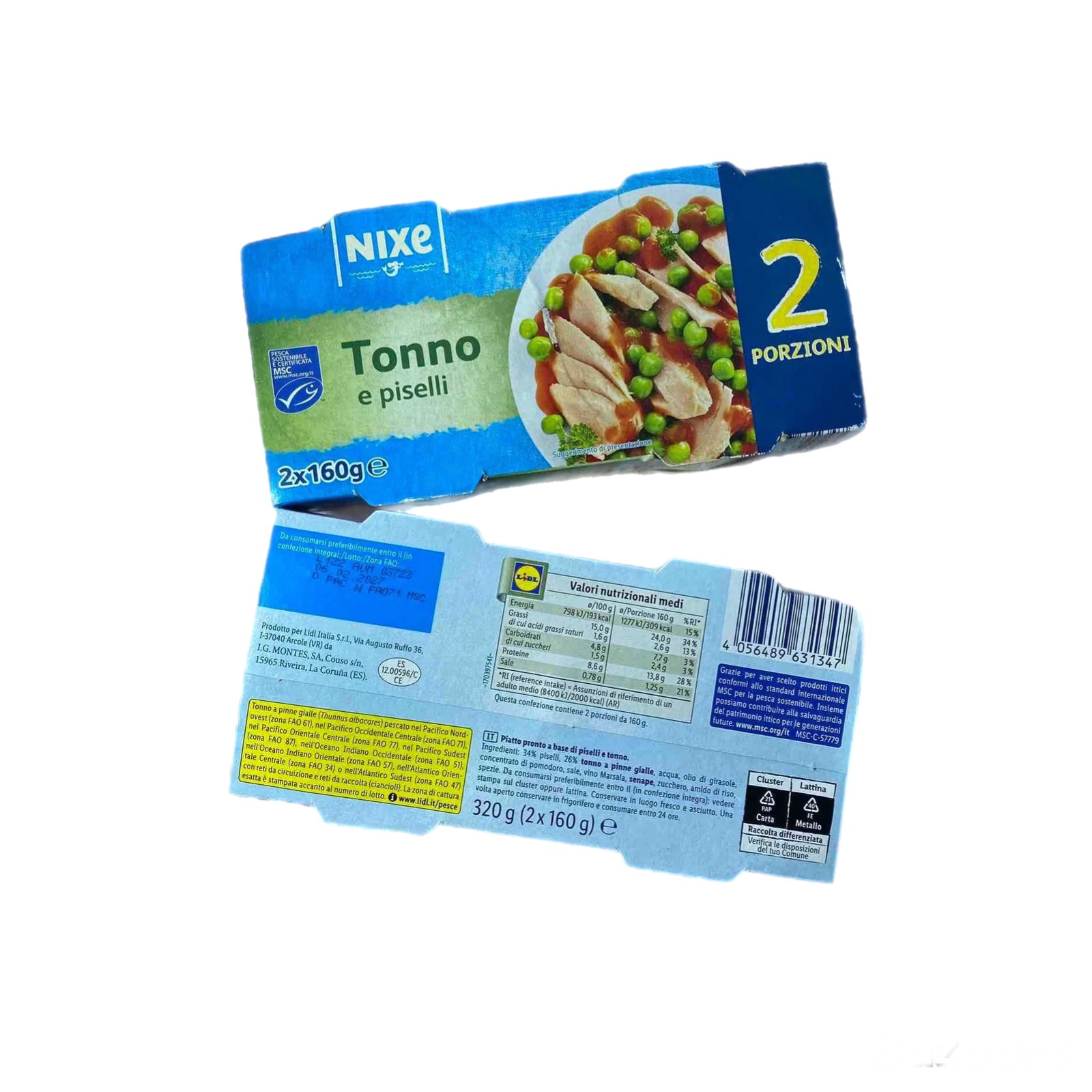 d5prtwfait.jpeg Тунець Nixe e Piselli з горохом в томатному 320г 2х160 - Зображення 1