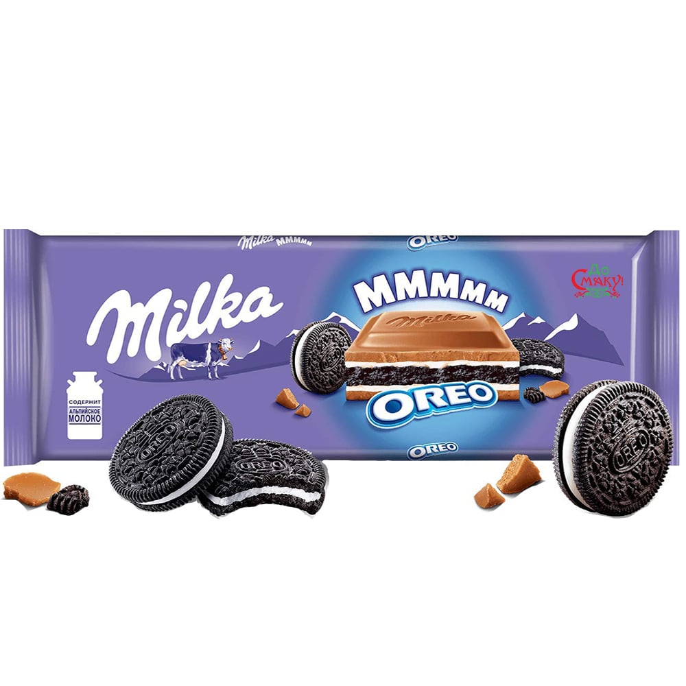 dnayoc5kfa.jpg Шоколад Milka Oreo з печивом 300 г — изображение 1