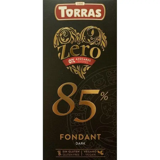 dvzslqgbx2.jpeg Шоколад Torras Zero 85% 100 г без глютену - Зображення 1