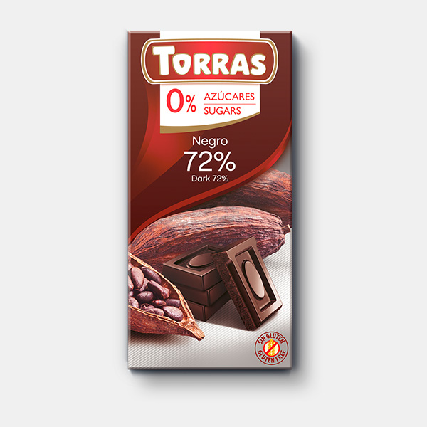 egin09dsks.jpg Шоколад Torras чорний з какао 75 г без цукру без глютену - Зображення 1