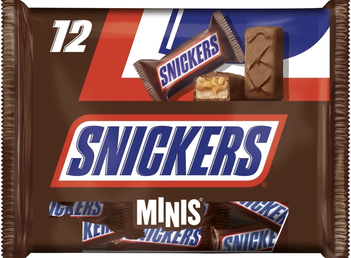 evuau4tdcs.jpeg Батончики Snickers minis 12 шт 227 г - Зображення 1