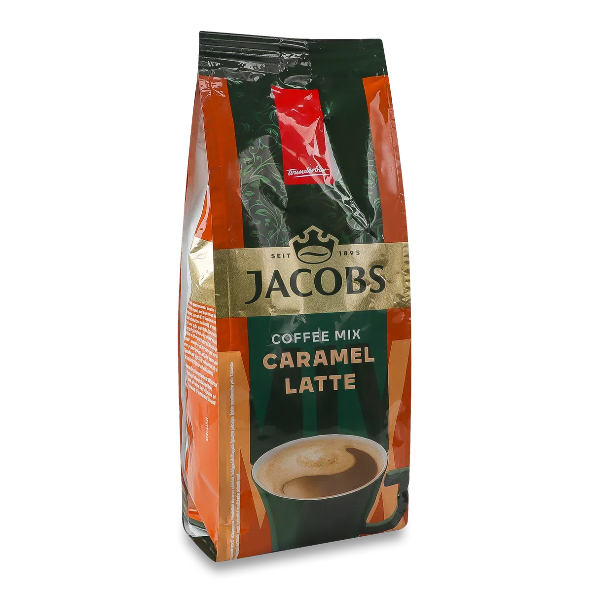 fwfpoa7ad2.jpeg Кавовий напій Jacobs 3в1 Caramel latte 450г - Зображення 1