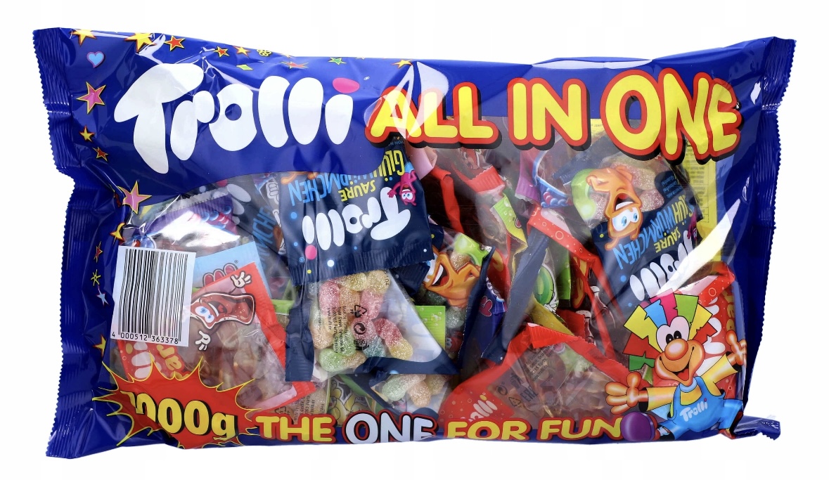 gu656hbiby.jpeg Желейки Trolli All in One 1 кг 42 minis - Зображення 1