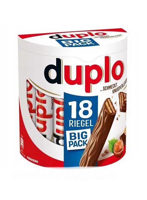 gwvjjnzhuv.jpeg Шоколадні батончики Ferrero Duplo Riegel в молочному шоколаді 18х18.2г - Зображення 1