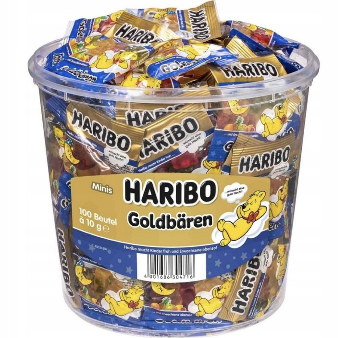 h9oltjbejf.jpeg Желейки Haribo Goldbaren ведмедики 1 кг сині - Зображення 1
