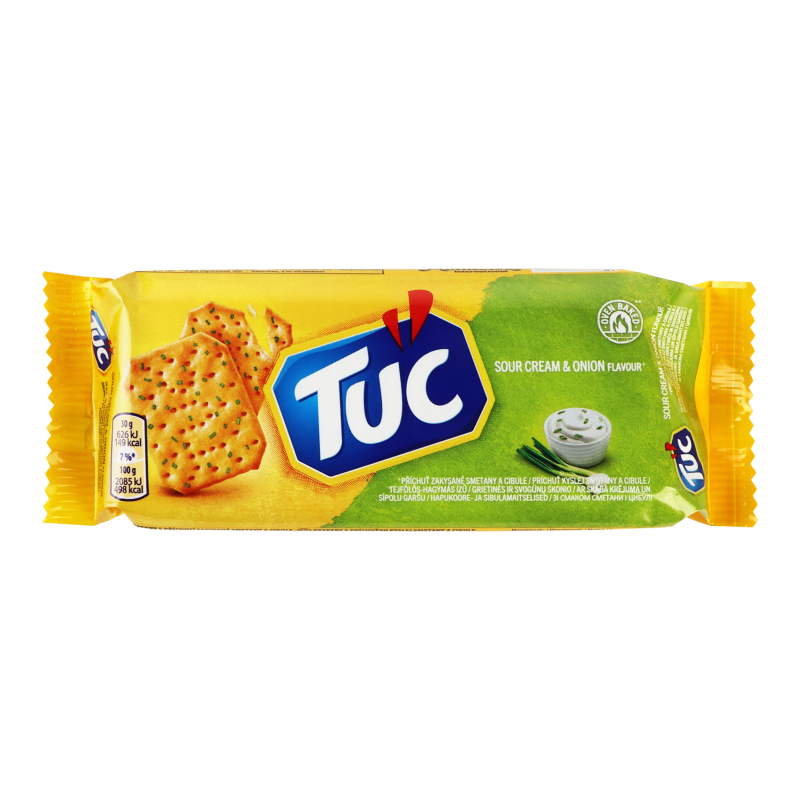hbxwzsd0sq.jpeg Крекери Tuc Sour Cream & Onion з сметаною та цибулею 100 г - Зображення 1