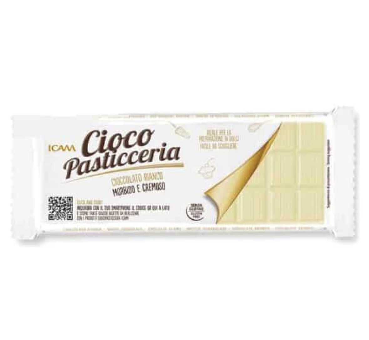 hohirtozux.jpeg Шоколад Icam Cioco Pasticceria білий без глютену для десертів 200 г - Зображення 1