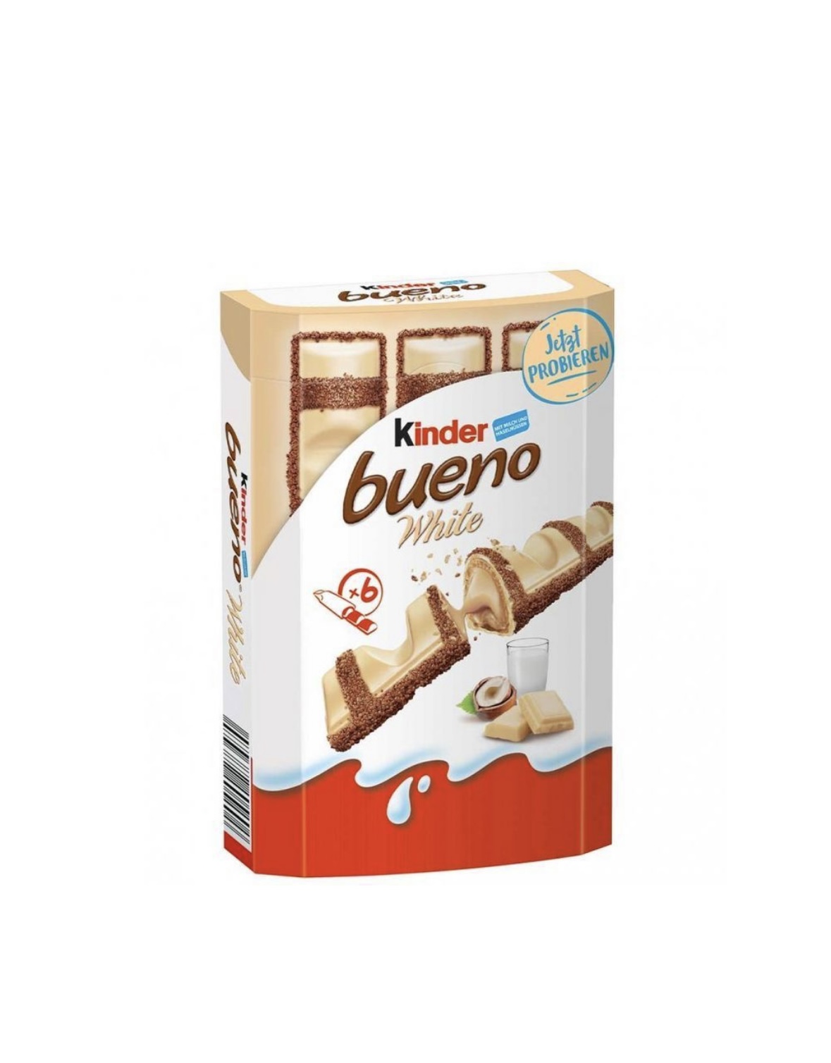 htq78ta4lj.jpeg Батончики Kinder Bueno White з молочно-горіховою начинкою 117г 6 шт - Зображення 1