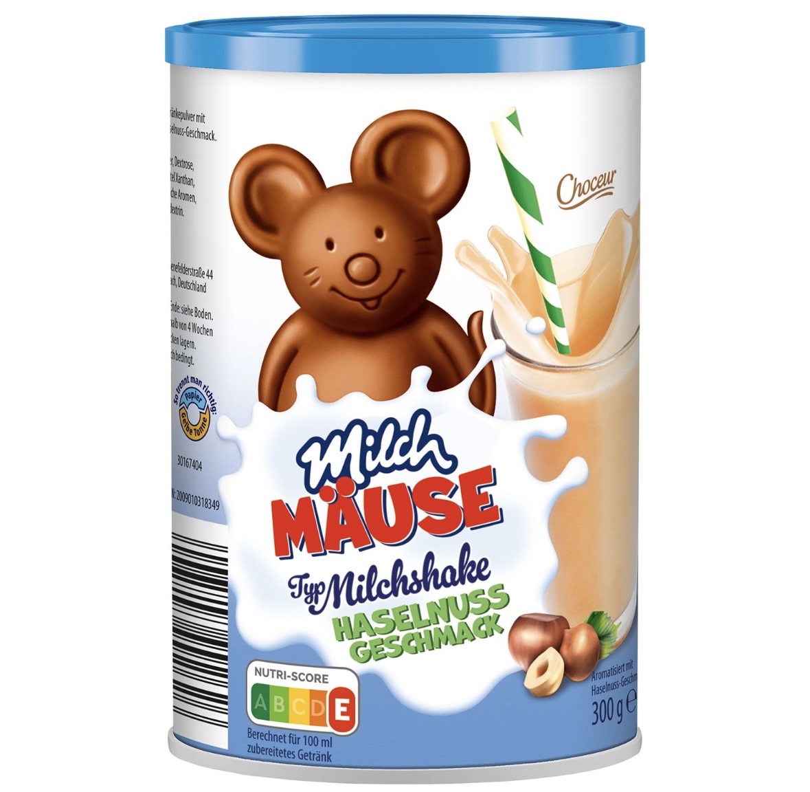 i3zyid7ult.jpeg Молочний напій Milch Mause Milchshake haselnuss (горіх) 300 г - Зображення 1