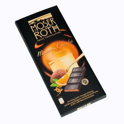ijg8lsntcn.jpeg Шоколад Moser Roth Mousse orange апельсин 150 г - Зображення 1