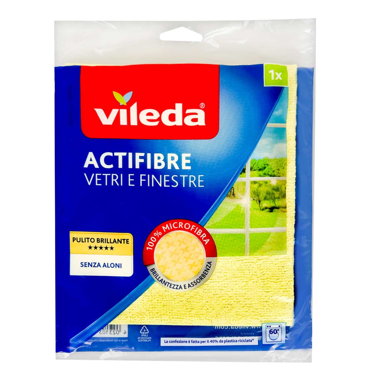 izsjzhrnk1.jpg Мікрофібра- рушник для скла Vileda Actifibre Vetri e Finestre 1х - Зображення 1