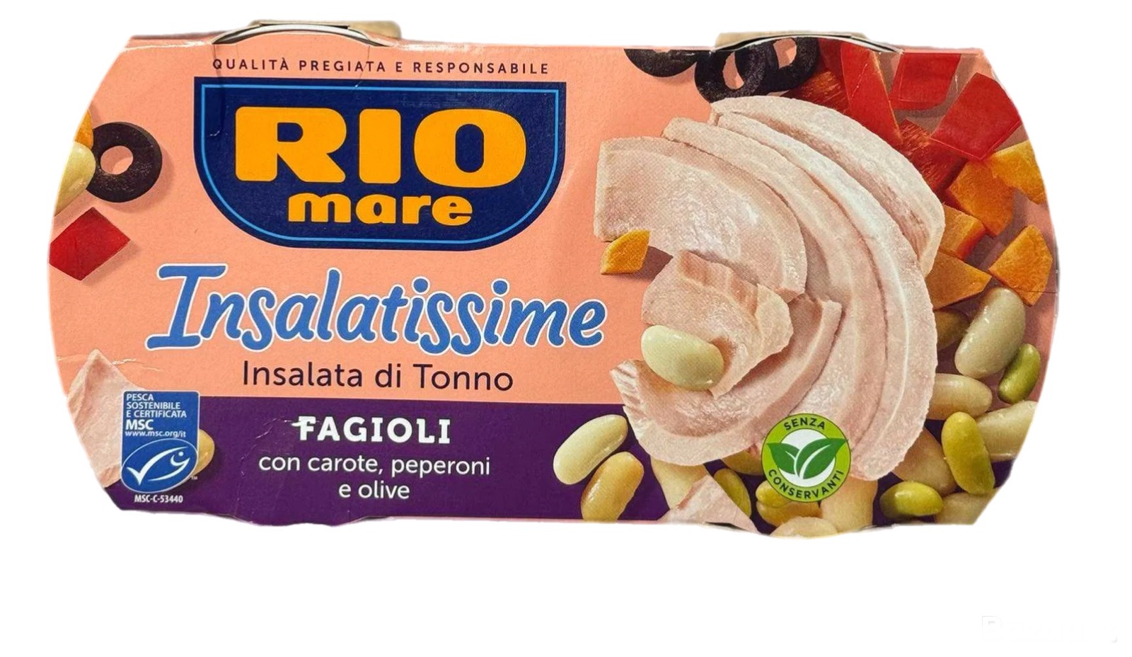 j095ibu29i.jpeg Салат Rio Mare Fagioli тунець,квасоля,перець,оливки 2х160 г - Зображення 1