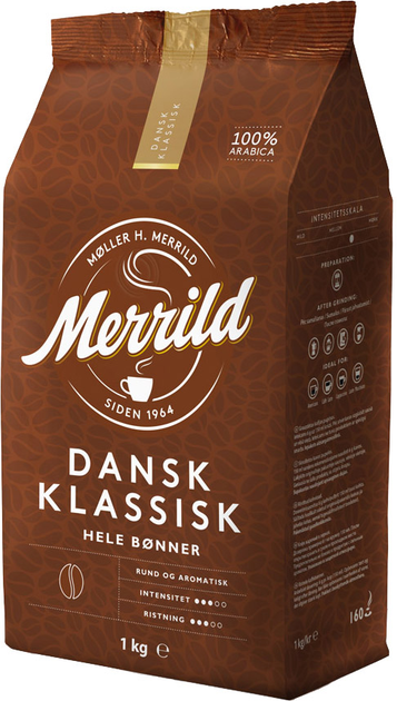 kn82t518i4.jpg Кава в зернах Merrild Dansk Klassisk 1 кг - Зображення 1