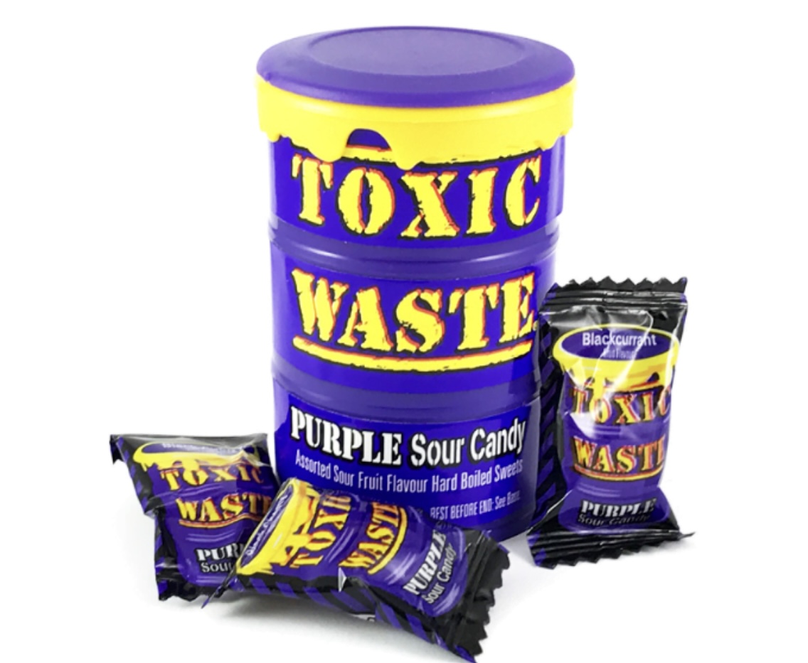kwi733ivvk.jpeg Льодяники Toxic Waste Purple кислі фіолетові фрукти 42 г - Зображення 1