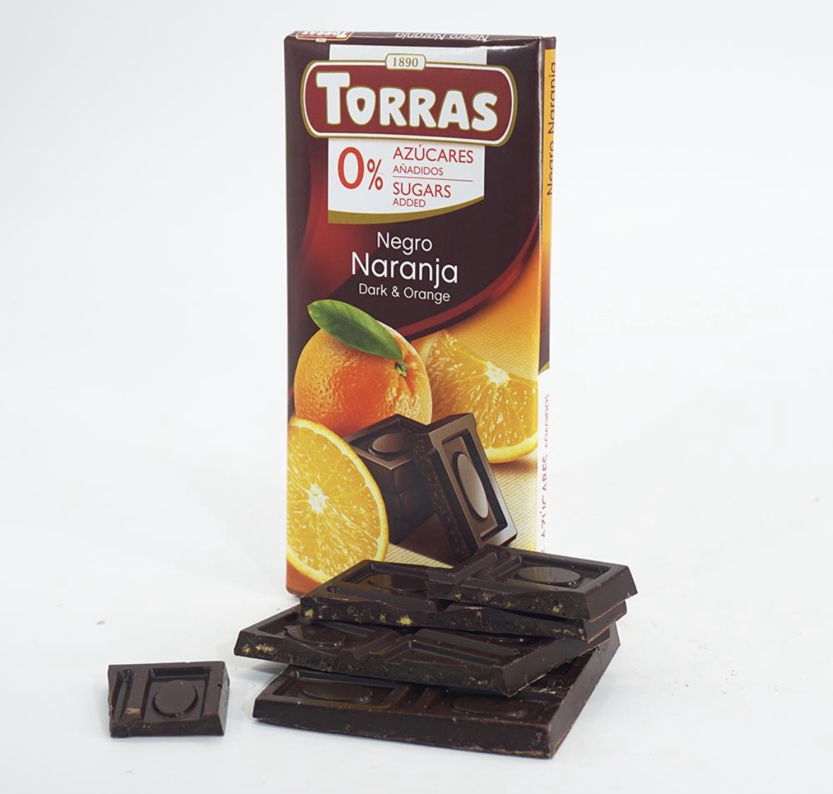 p5otkn4inf.jpeg Шоколад Torras чорний з апельсином 75 г без цукру без глютену - Зображення 1