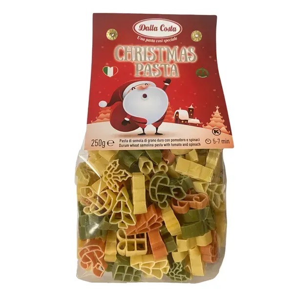 r11vy8jkix.jpg Макарони Dalla Costa Christmas Pasta томати та шпинат 250 г — изображение 1