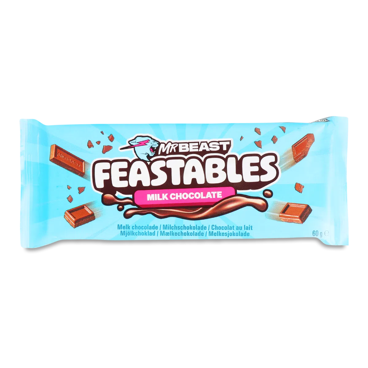 rjl1j3h7xn.jpeg Шоколад MrBeast Feastables Milk Chocolate молочний шоколад 60 г - Зображення 1